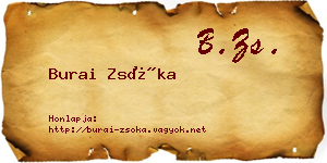 Burai Zsóka névjegykártya